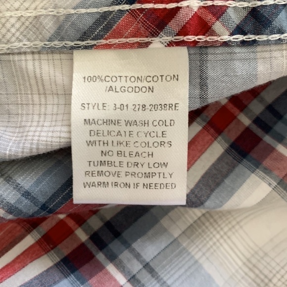 Roper Men’s Plaid Snap Front Shirt Blue/Red S - Picture 7 of 7